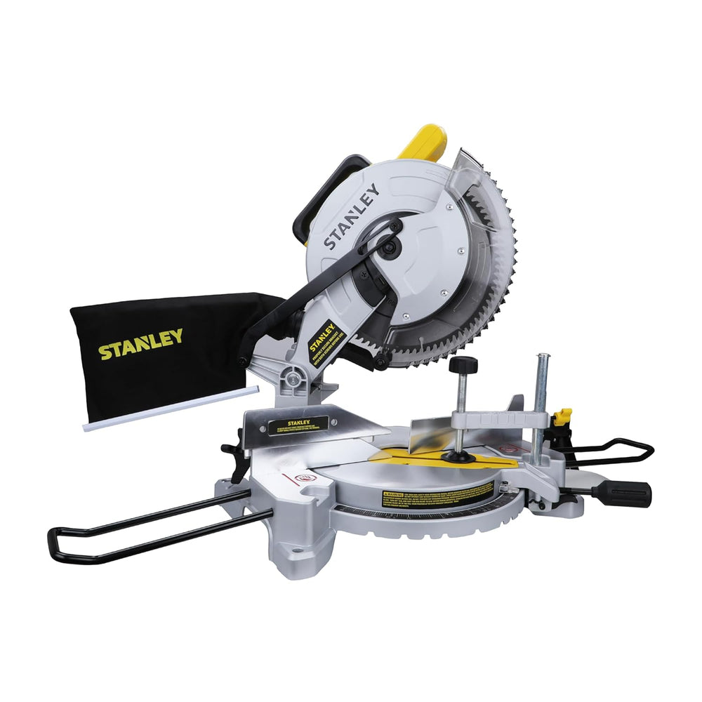 Stanley 10 Inch 1650W Compound Mitre Saw SM16 | 254mm Wood Cutting Saw with 4800 RPM, LED Shadow Cut Line, 47°–52° Mitre & 0°–45° Bevel for Carpentry, Furniture & Construction