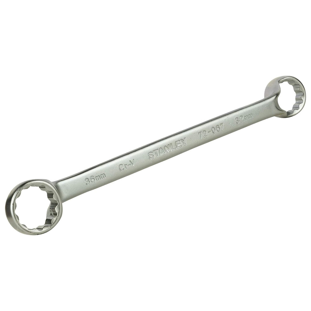 Stanley 32x36mm Ring Spanner 72-067 | Deep Offset Bi-Hex Chrome Vanadium Steel Spanner for Industrial, Automotive & Mechanical Applications