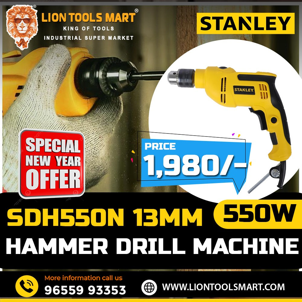 Stanley SDH550N 13mm Hammer Drill Machine - 550W High Performance