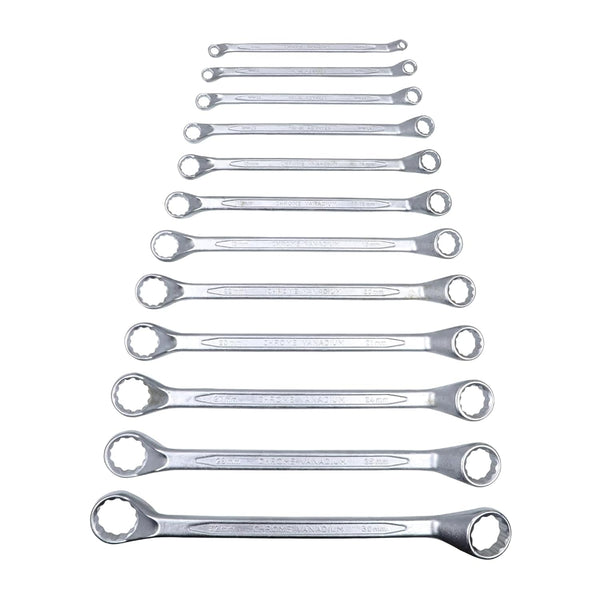 Stanley 12 Pcs Shallow Offset Ring Spanner Set 70-395E | Automotive Repair, Mechanical Maintenance, Workshop & Industrial Applications
