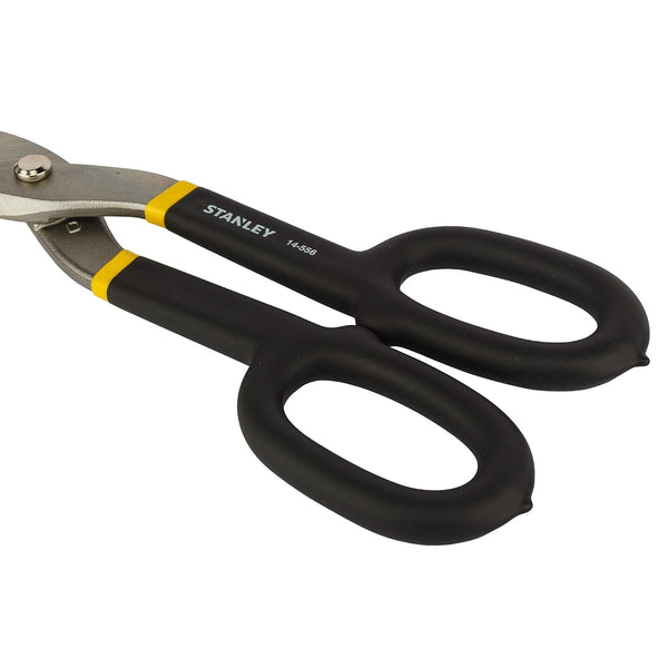 Stanley Tin Cutter, Stanley 2-14-556, 250mm Tin Snips, Straight Tin Snips, Bi-Material Tin Snips, Sheet Metal Cutter, Aluminium Cutter, Copper Cutter, Metal Cutting Tool, Tin Cutting Tool
