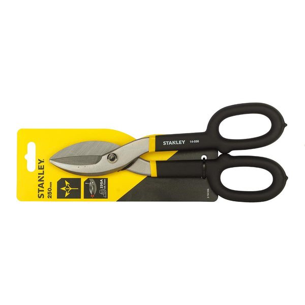 Stanley Tin Cutter, Stanley 2-14-556, 250mm Tin Snips, Straight Tin Snips, Bi-Material Tin Snips, Sheet Metal Cutter, Aluminium Cutter, Copper Cutter, Metal Cutting Tool, Tin Cutting Tool