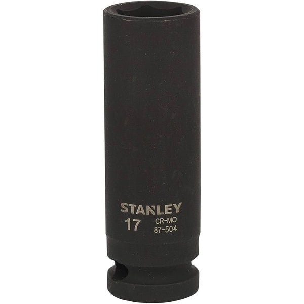 Stanley, Stanley Deep Impact Socket, Stanley 1/2 Inch Drive Socket, Deep Impact Socket, Impact Socket, 1/2 Inch Socket, 6 Point Impact Socket, Chrome Molybdenum Socket, Cr-Mo Socket, Black Impact Socket, Automotive Socket, Garage Tools, Workshop Tools, Heavy Duty Socket, Mechanic Socket, Industrial Socket, Stanley Hand Tools, Lion Tools Mart, STMT87501-8B | 14mm, STMT87504-8B | 17mm, STMT87506-8B | 19mm, STMT87507-8B | 21mm