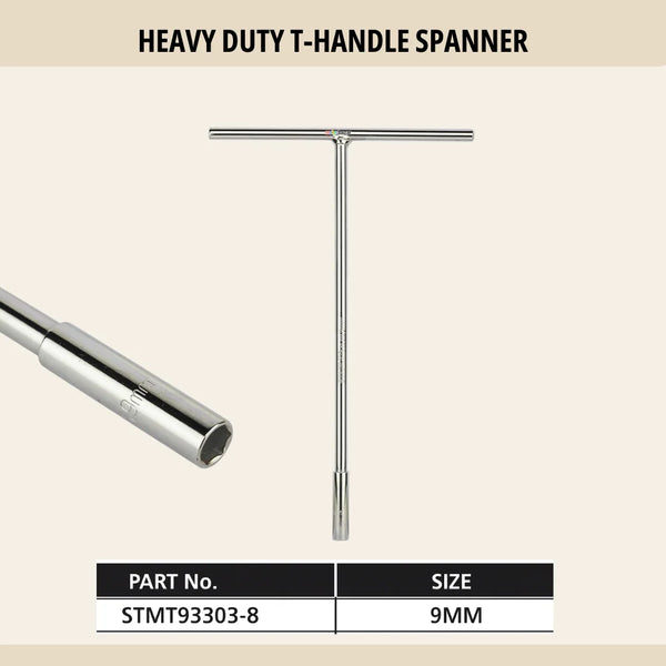 Buy Stanley Heavy Duty T-Handle Spanners 6 Point Hex 9mm made from premium Chrome Vanadium steel for high-torque fastening applications. Ideal for automotive repair, workshops, industrial maintenance, engineering, and construction professionals.