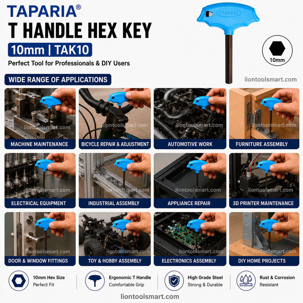Taparia T Handle Hex Key 10mm TAK10 | Professional Allen Key Tool