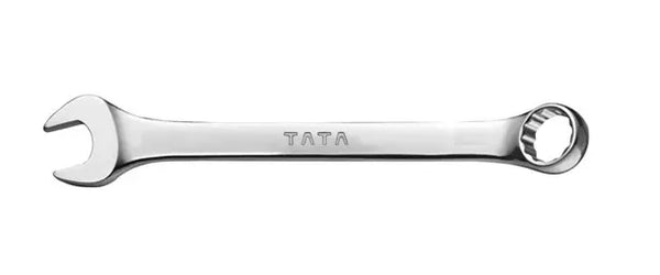 TATA Chrome Finished Combination Spanner | Open End & Ring End Spanner | Professional Metric Wrench
