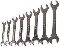 TATA SMDI513 8 Pcs Matt Double Open Ended Spanner Set | Chrome Matt Finish DOE Spanner Set