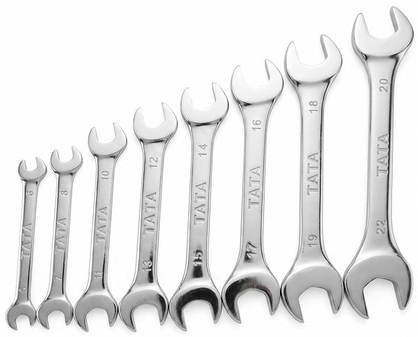 TATA SPD013 DOE Spanner Set 8 Pcs | Double Open End Spanner Set | Chrome Vanadium Steel