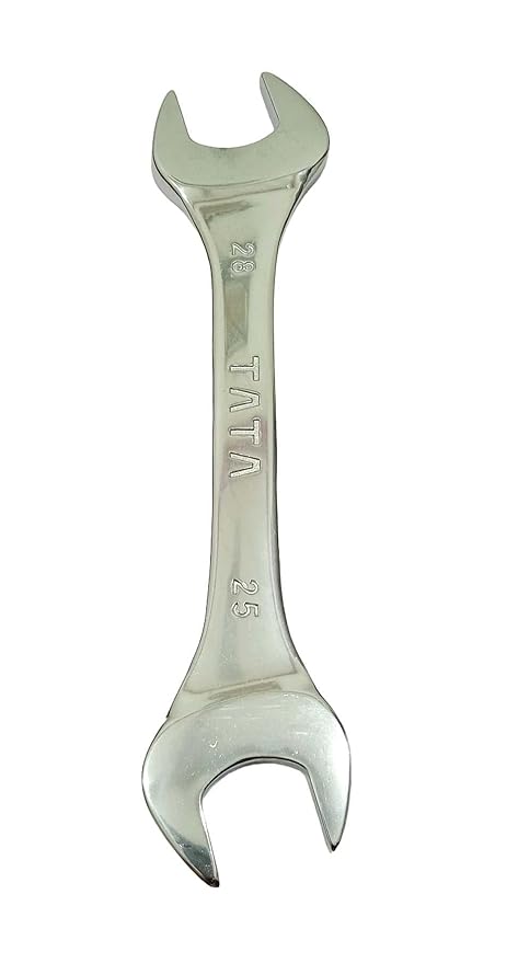TATA Chrome Finished Double Open Ended Spanner | Professional Double Open Jaw Spanner | Metric Wrench