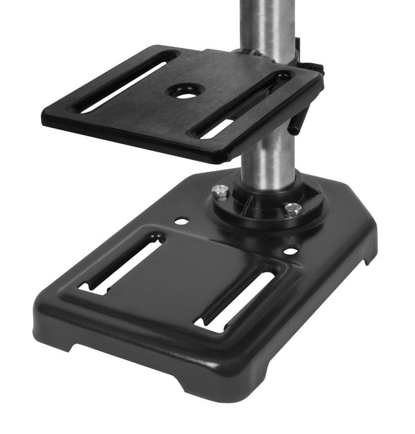 Black metal mounting bracket on a white background