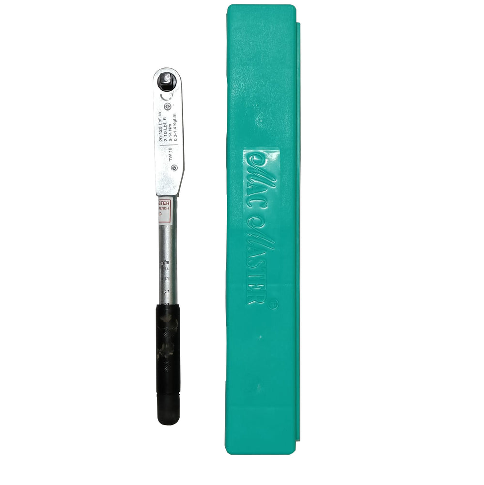 Mac Master Standard Type 3/8Inch TW10 Torque Wrench (Adjustable Click Type) | 2-10lbt. Ft, 3-14N.m, 0.3-1.4 Kgf.m