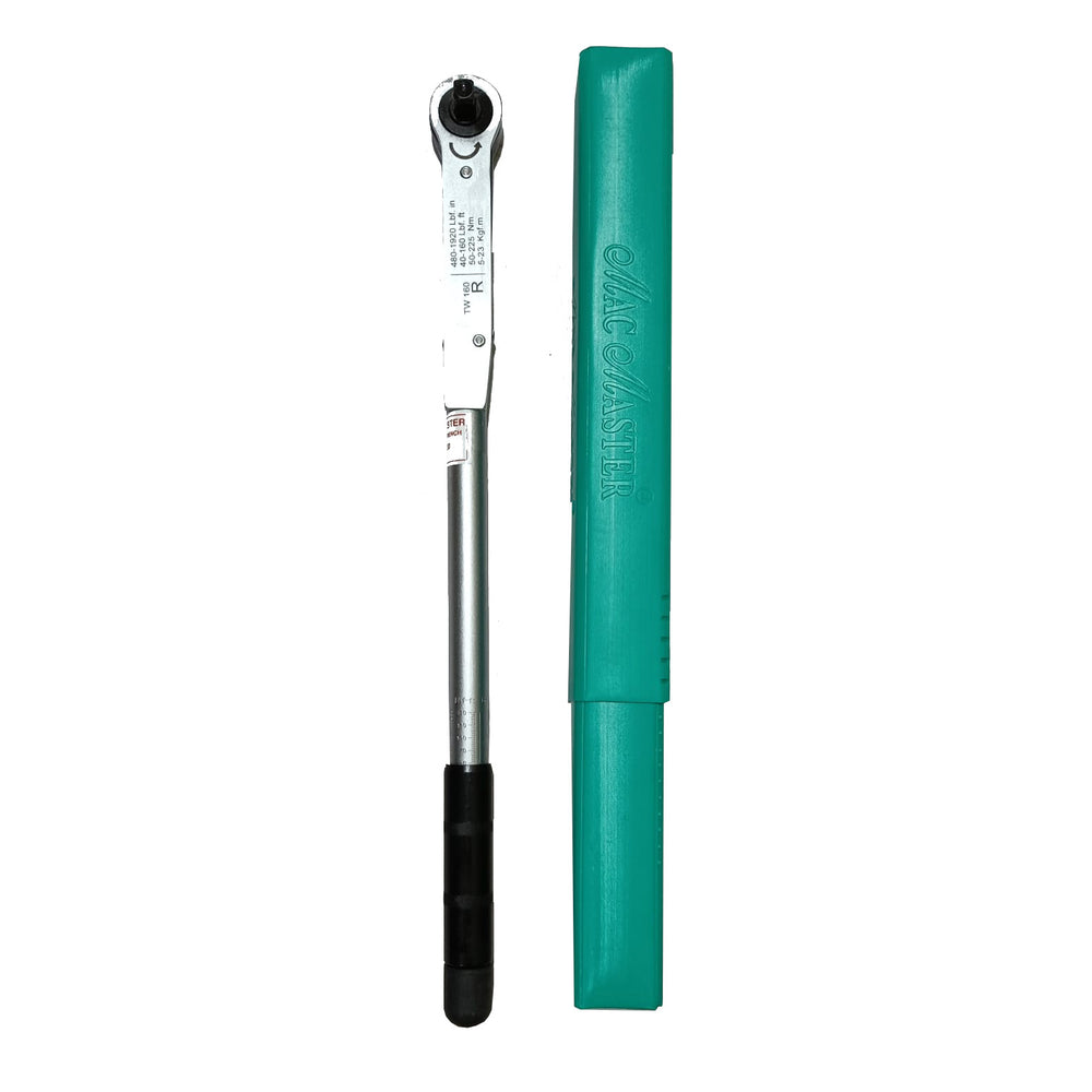 Mac Master Standard Type 1/2Inch TW160 Torque Wrench (Adjustable Click Type) | 40-160lbt. Ft, 50-220N.m, 5-23 Kgf.m
