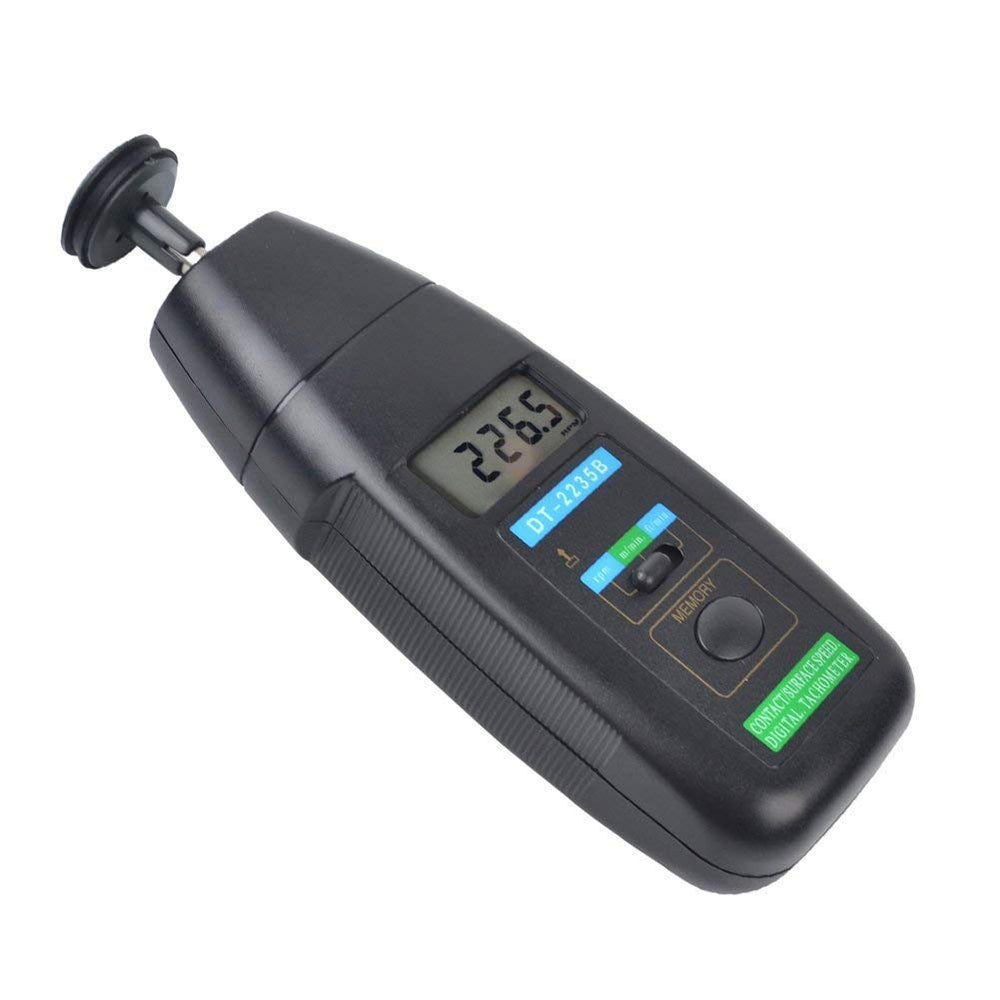 Lutron 0.5-19999RPM Electronic Contact Tachometer DT-2235B | Digital RPM & Surface Speed Measuring Instrument