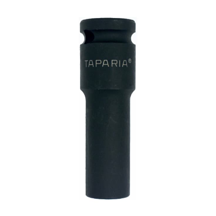 Taparia 22mm 1/2 Inch Deep Impact Socket IML22H | 6 Point Hexagonal Cr-Mo Steel Impact Socket with Heat-Treated Construction & Black Phosphate Finish