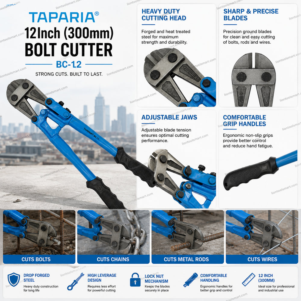 Taparia 12Inch (300mm) Bolt Cutter BC-12 | Heavy Duty Cutting Tool