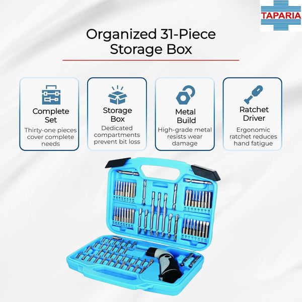Taparia 80Pcs Screwdriver Bits Set BS 80 | Multi Bit Tool Kit