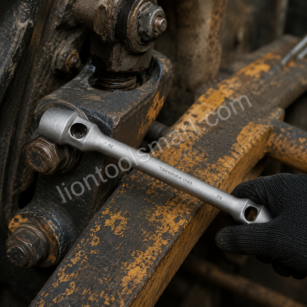 Taparia Box Spanner Set made from high-grade carbon steel with a durable tubular double-end design for automotive repair, industrial maintenance, plumbing, and construction applications.