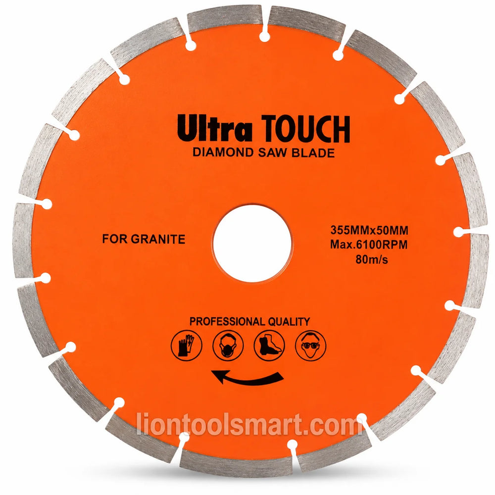 Ultra Touch 16 Inch Marble & Granite Cutter Segmented Diamond Blade | Marble, Granite, Stone, Concrete & Masonry Cutting Applications