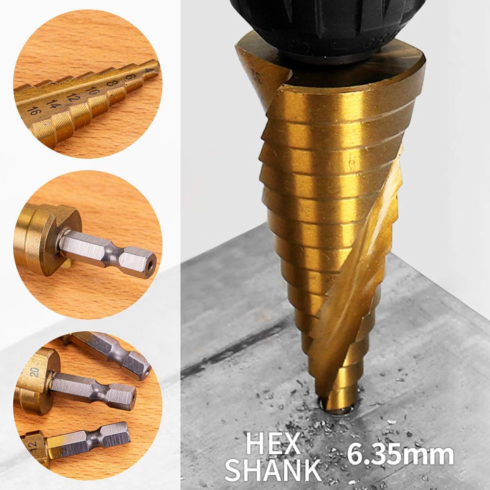 Ultra Touch 4–32mm HSS Step Drill Bit | Multi-Size Hole Cutter Titanium Coated