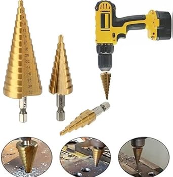 Ultra Touch HSS Step Drill Bit Set 4–12, 4–20, 4–32mm | Multi-Size Titanium Coated Hole Cutter