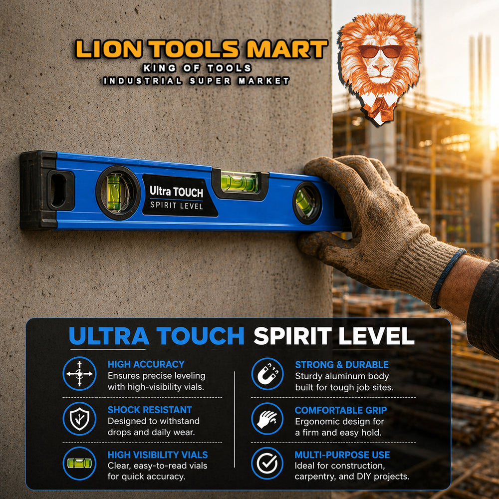 Ultra Touch 12Inch Magnetic Level | High Precision Aluminum Spirit Level Tool