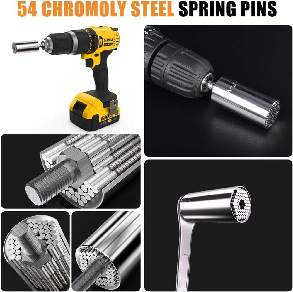 Multi-Function Universal Socket Adapter Set | Self-Adjusting Grip Socket Tool Kit