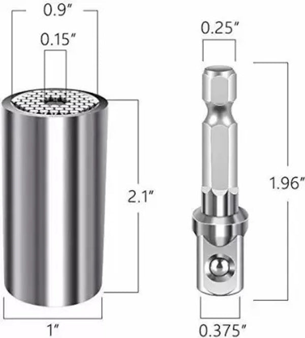 Multi-Function Universal Socket Adapter Set | Self-Adjusting Grip Socket Tool Kit