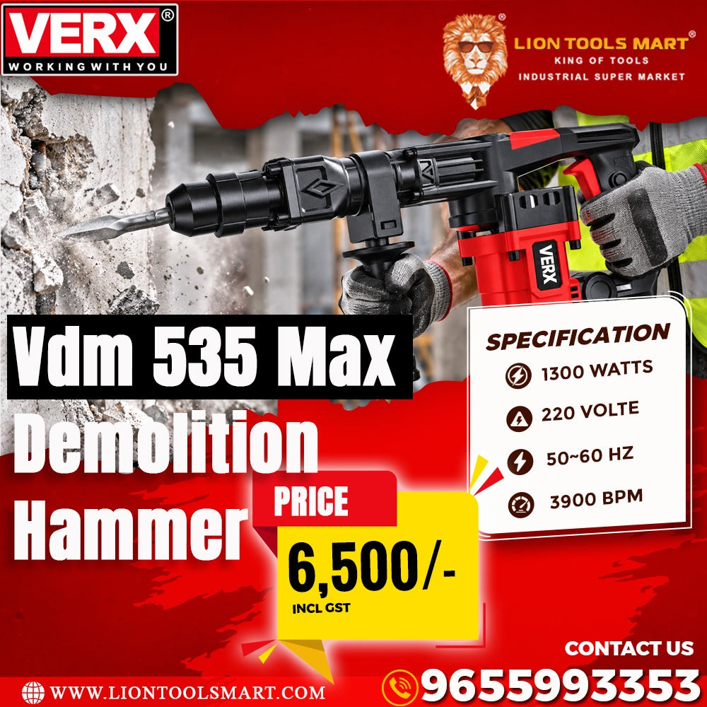 VERX VDM 535 MAX Demolition Hammer – 1300W