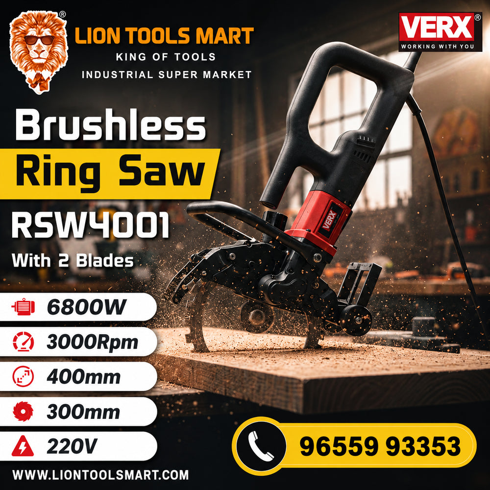 VERX RSW4001 Brushless Ring Saw - 6800W High-Power Industrial Cutter (Includes 2 Blades)