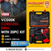 VERX VCD 20K 20V Cordless Drill Kit (45Nm Torque, 10mm Chuck)