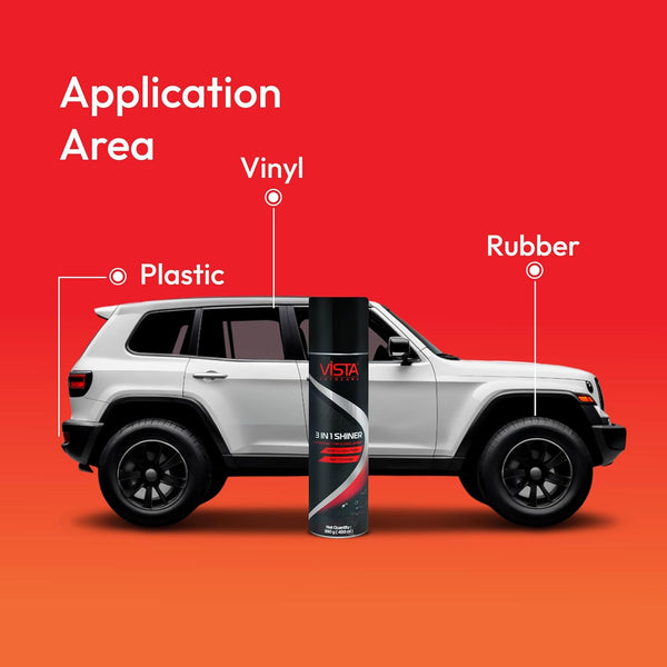 Vista, Vista 3-in-1 Shiner, 450ml 3-in-1 Shiner, 3-in-1 Car Shiner, Car Shiner, Automotive Shiner, Dashboard Shiner, Dashboard Polish, Car Dashboard Polish, Plastic Shiner, Plastic Polish, Vinyl Shiner, Vinyl Polish, Rubber Shiner, Rubber Polish, Car Interior Shiner, Interior Trim Polish, Car Shine Product, Automotive Shine Restorer, Car Detailing Product, Automotive Detailing Product, Car Care Products, Vehicle Care Products, Car Wash Products