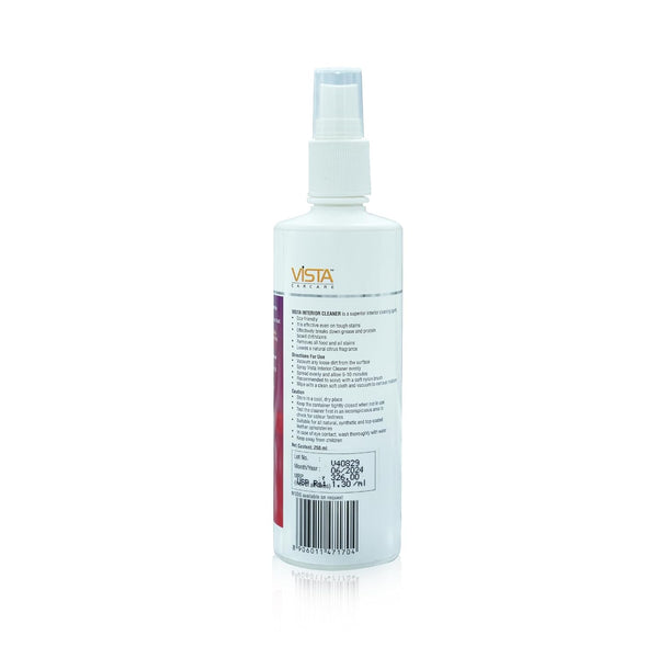 Vista, Vista Interior Cleaner, 250ml Interior Cleaner, Car Interior Cleaner, Automotive Interior Cleaner, Car Dashboard Cleaner, Dashboard Cleaning Spray, Car Plastic Cleaner, Interior Plastic Cleaner, Vinyl Cleaner, Door Panel Cleaner, Car Cabin Cleaner, Car Detailing Cleaner, Vehicle Interior Cleaner, Automotive Cleaning Product, Car Care Product, Car Interior Detailing, Dashboard Cleaning, Interior Trim Cleaner, Car Cleaning Solution, Professional Car Detailing, Car Wash Products, Vehicle Care Products