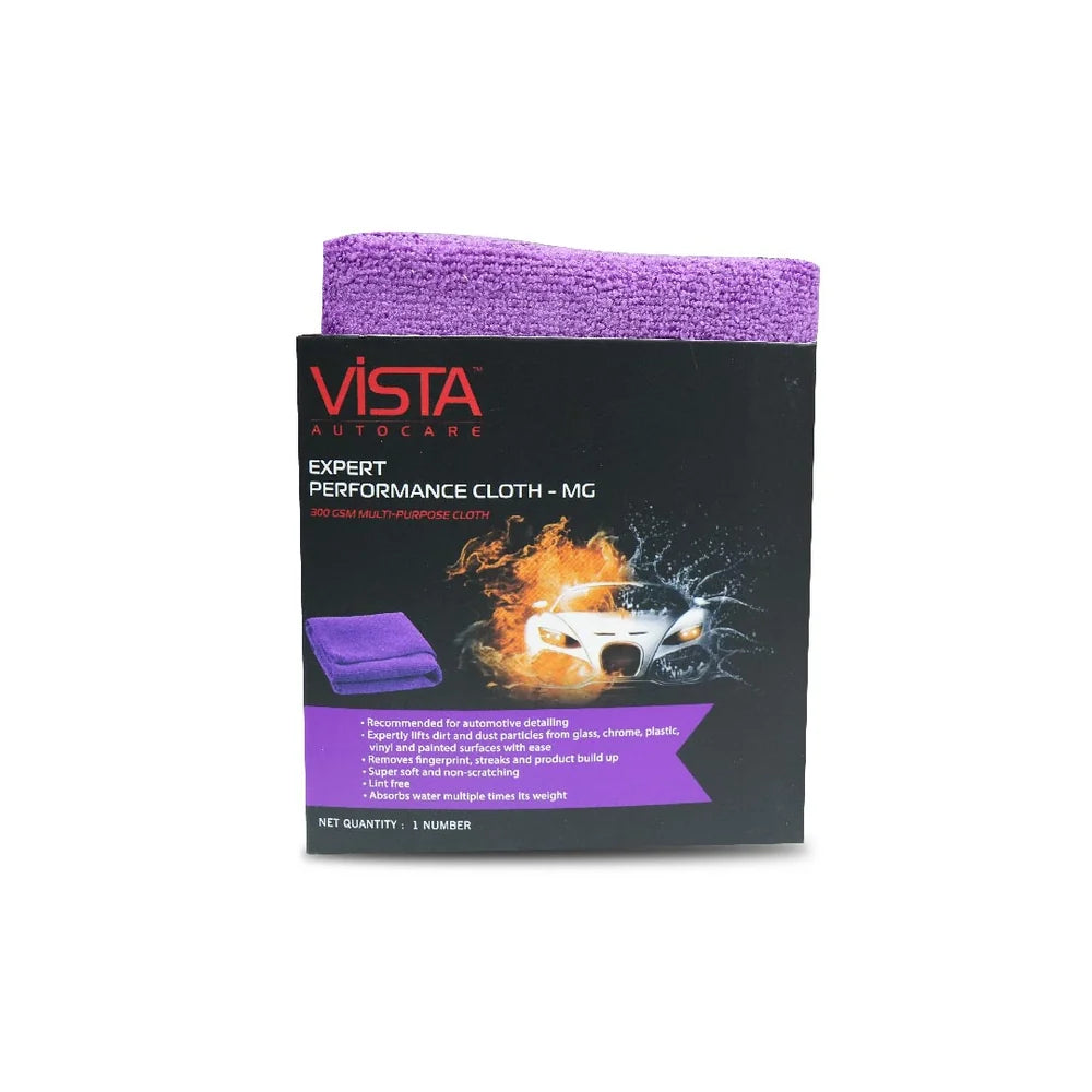 Vista 30x30cm Microfiber Cloth MG | Car Cleaning, Automotive Detailing, Dust Removal, Polishing, Glass Cleaning & Household Maintenance Applications