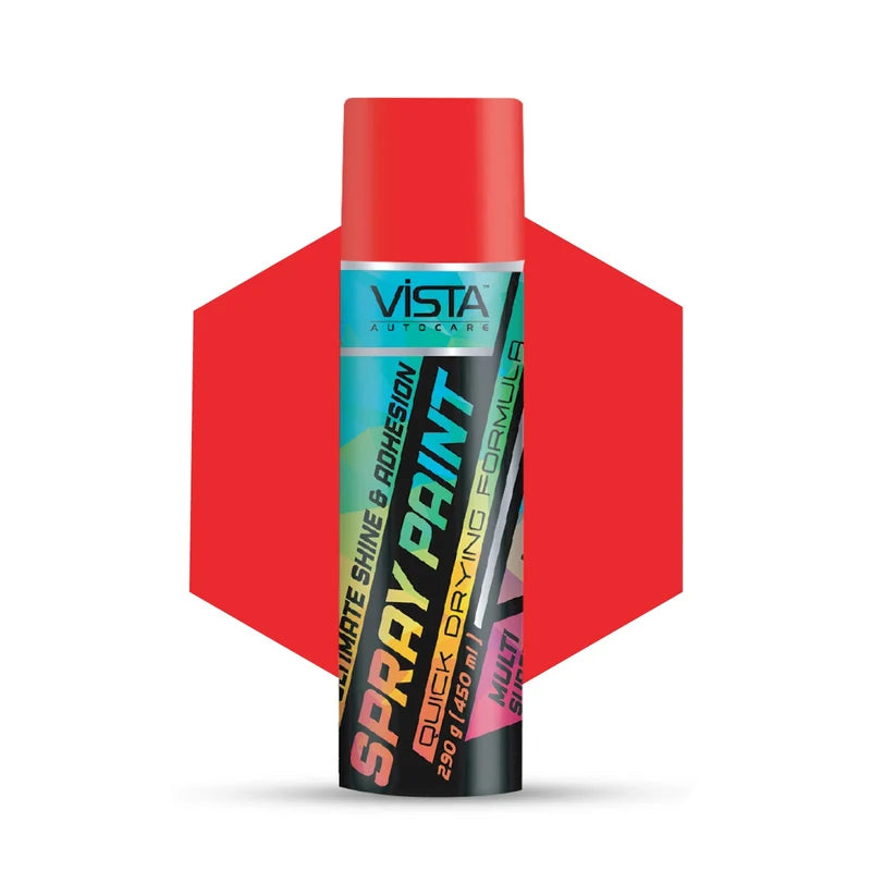 Vista 450ml Orange Red Spray Paint | Metal, Wood, Plastic, Automotive, Industrial, DIY & General Surface Painting Applications