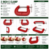 Vomb 2 Inch C-Clamp | Heavy Duty Cast Iron G Clamp for Woodworking & Fabrication
