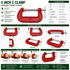 Vomb 4 Inch C-Clamp | Heavy Duty Cast Iron G Clamp for Woodworking & Metal Fabrication