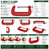 Vomb 8 Inch C-Clamp | Heavy Duty Cast Iron G Clamp for Woodworking & Metal Fabrication