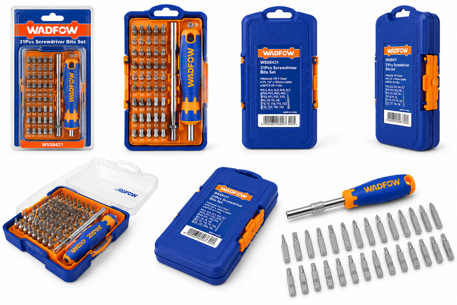 WADFOW WSS8431 31Pcs Screwdriver Bits Set | Cr-V Steel with Magnetic Holder
