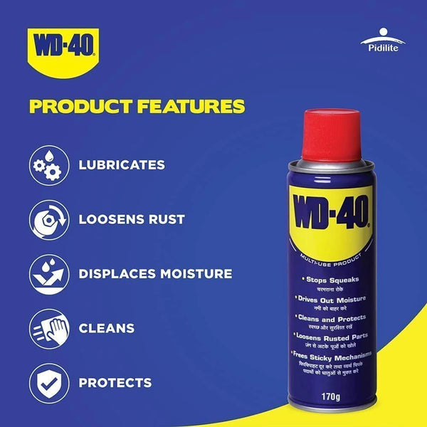 WD-40 170g (225ml) Multi-Use Maintenance Spray | Rust Remover, Lubricant, Penetrant & Protective Spray