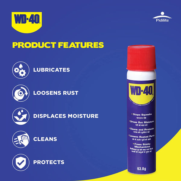 WD-40 63.8g Multi-Use Maintenance Spray with Straw | Rust Remover, Lubricant, Penetrant & Protective Spray