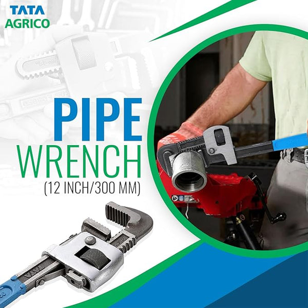 TATA WRSI03 Stillson Pipe Wrench 12 Inch / 300mm | Heavy Duty Adjustable Pipe Wrench