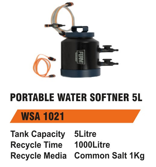 Ferm WSA1021 Portable Water Softner 5L