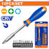 Wadfow 12Pcs Screwdriver Set WSS1612 | Cr-V Screwdriver Bit Set with Magnetic Bit Holder