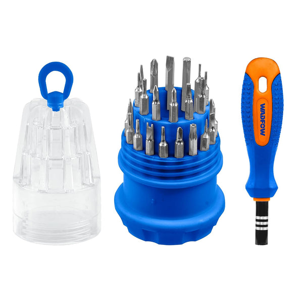 Wadfow 31Pcs Screwdriver Set WSS8431 | Cr-V Magnetic Bit Holder & Screwdriver Bit Set