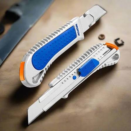 Wadfow Snap Off Knife 18mm WSK4928 | Heavy Duty Aluminum Utility Cutter with Auto Lock