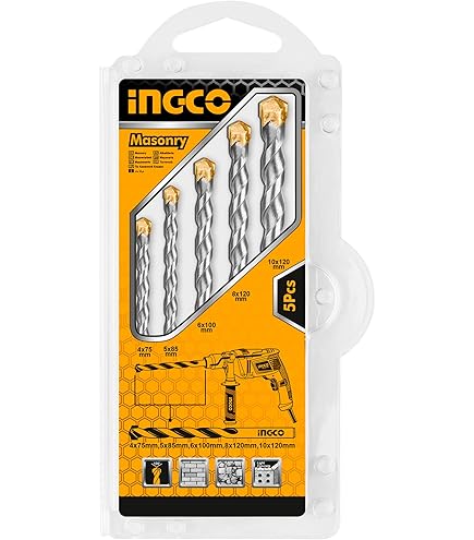 Ingco AKDB3055 5Pcs Mansonry Drill Bit Set