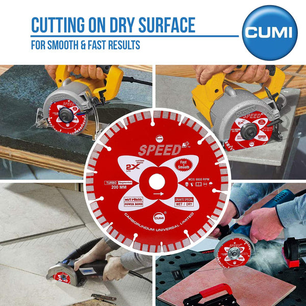 CUMI Speed Chamak Granite Cutting Saw Blade | Turbo Segmented (Wet & Dry)