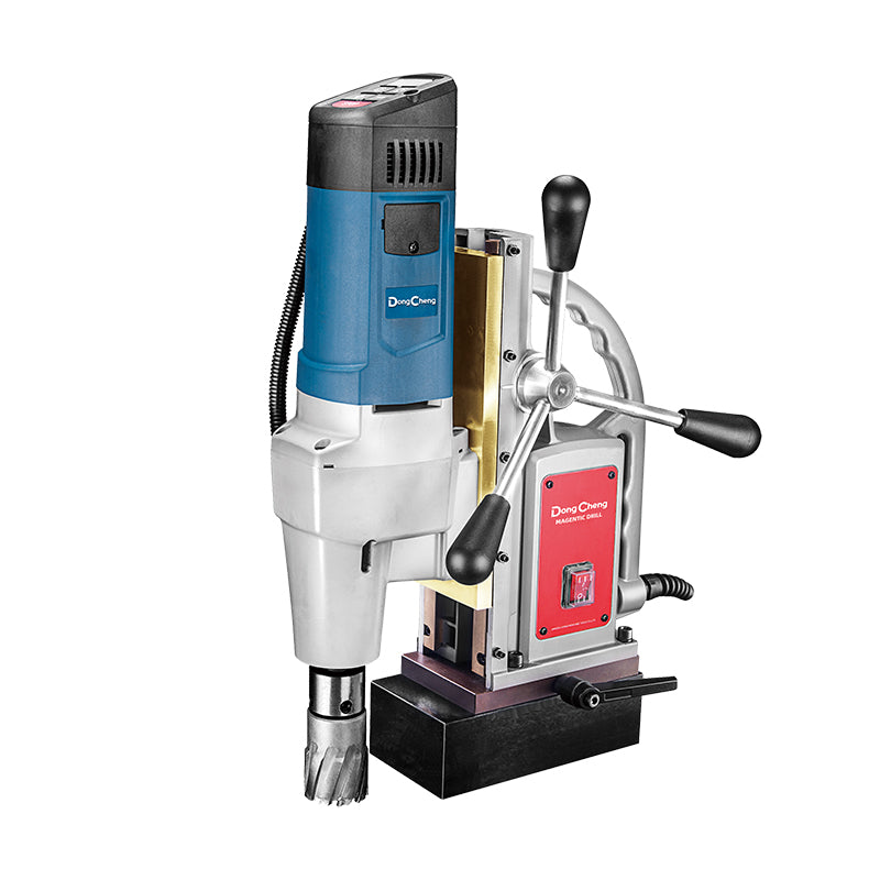 DONGCHENG 1600W Magnetic Drill Machine, 23 mm Twist Drill / 50 mm Core Drill, 15000N, MT3 (DJC02-23)-A 1600 W magnetic drill with a 15000 N magnetic base for twist drilling, core drilling, and tapping in steel.