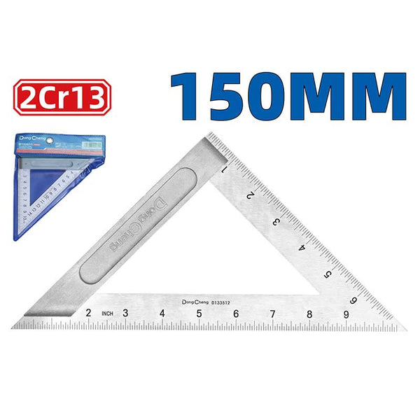 DONGCHENG HD133511 150 mm stainless steel triangle ruler