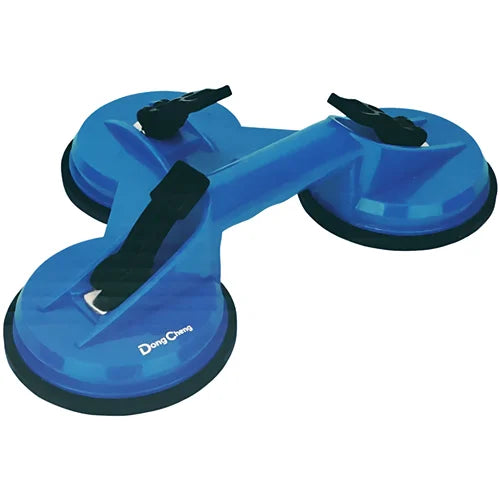 DONGCHENG 118 mm Triple Claw Suction Cup Sucker, 130 kg, ABS Handle (HD215603)-A three-cup suction lifter for large, heavy glass and stone, rated to 130 kg.